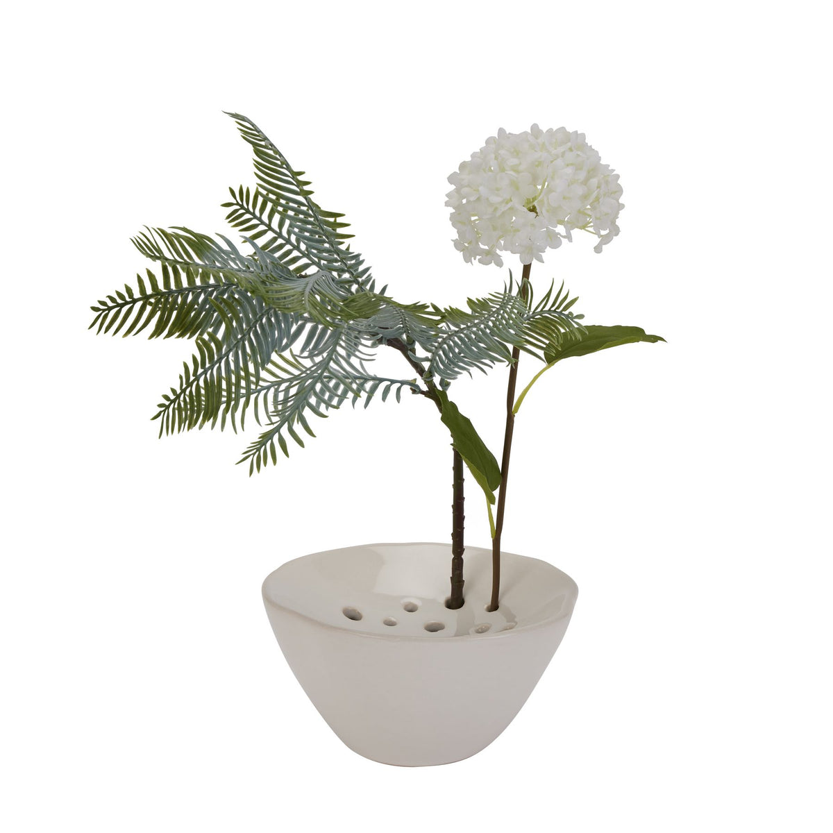 Off-White Ceramic Flower Frog - view 4