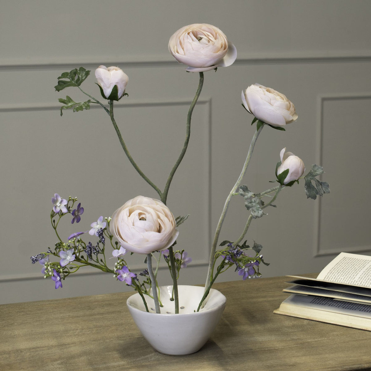 Off-White Ceramic Flower Frog - view 5