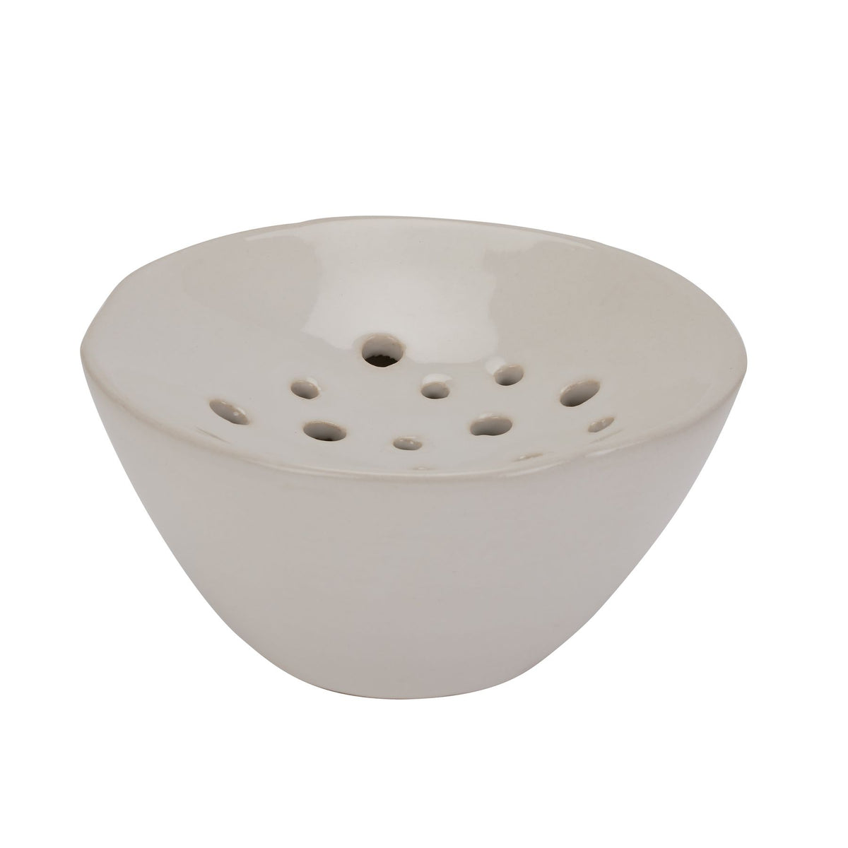 Off-White Ceramic Flower Frog