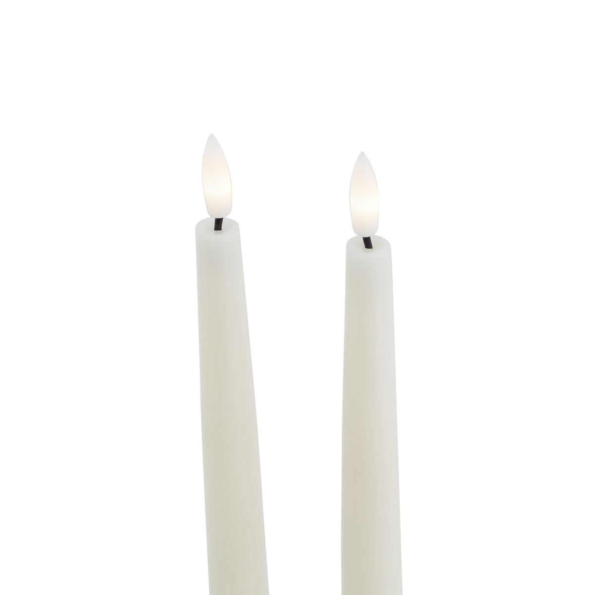 Luxe Collection Set of 2 Taupe LED Wax Dinner Candles - view 2