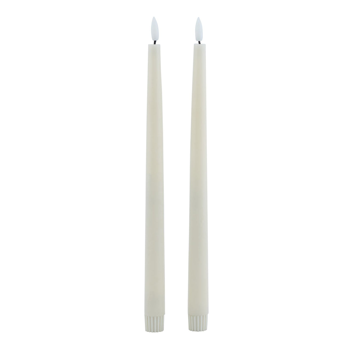 Luxe Collection Set of 2 Taupe LED Wax Dinner Candles