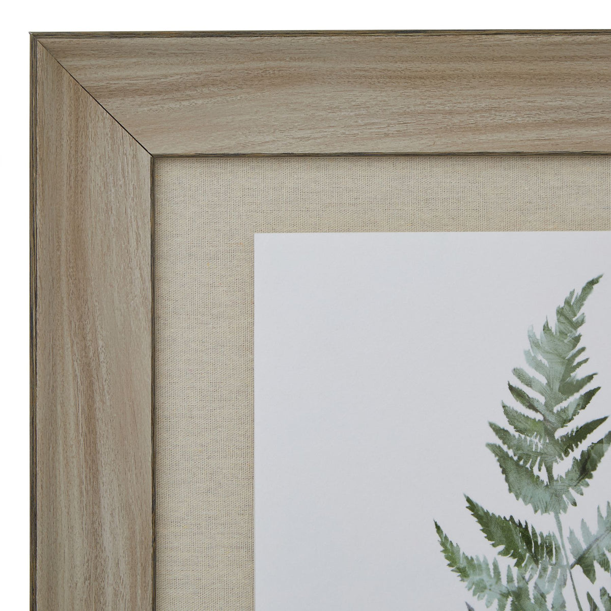Watercolour Bracken Fern in Washed Wood Frame - view 2