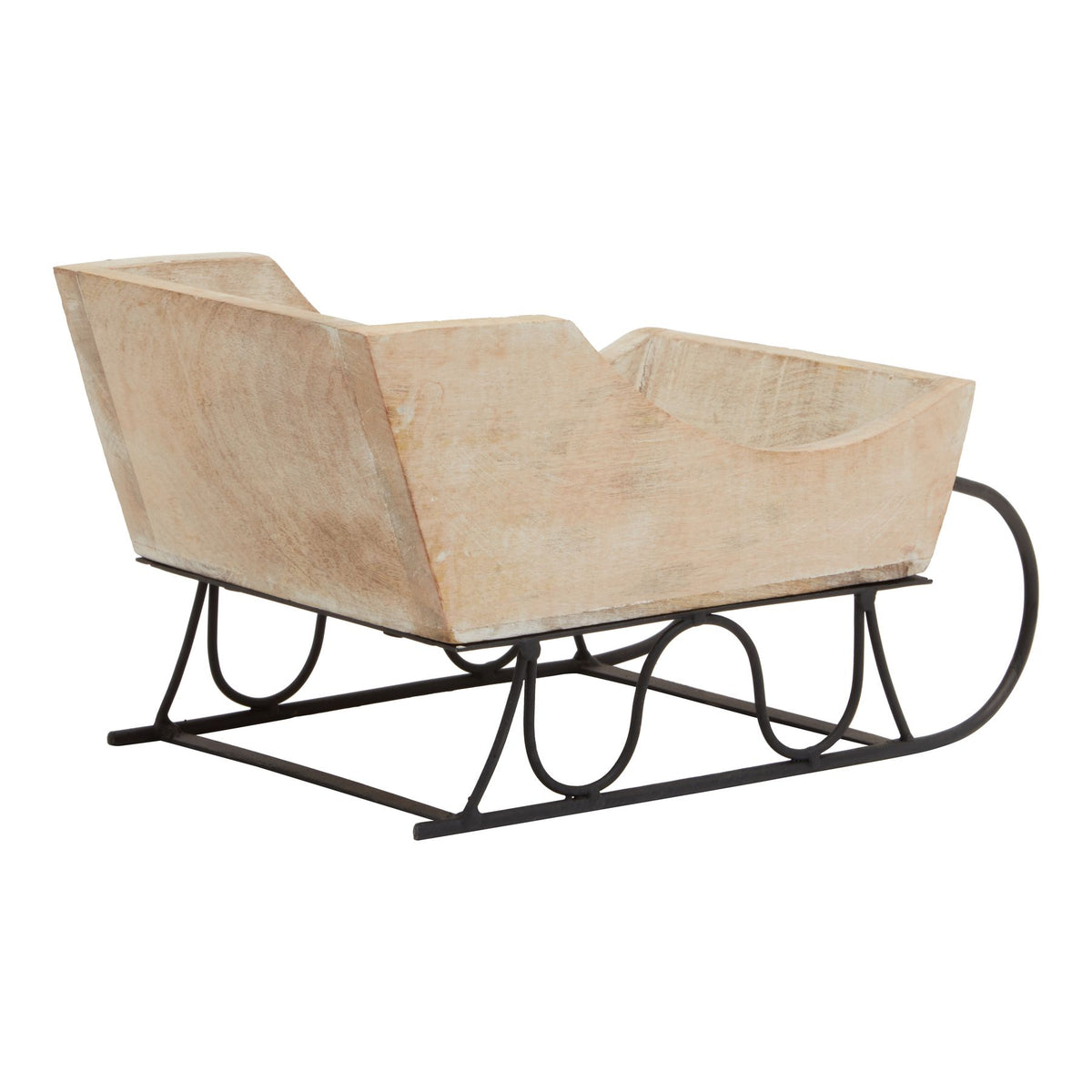 White Wash Collection Wooden Decorative Sleigh - view 2