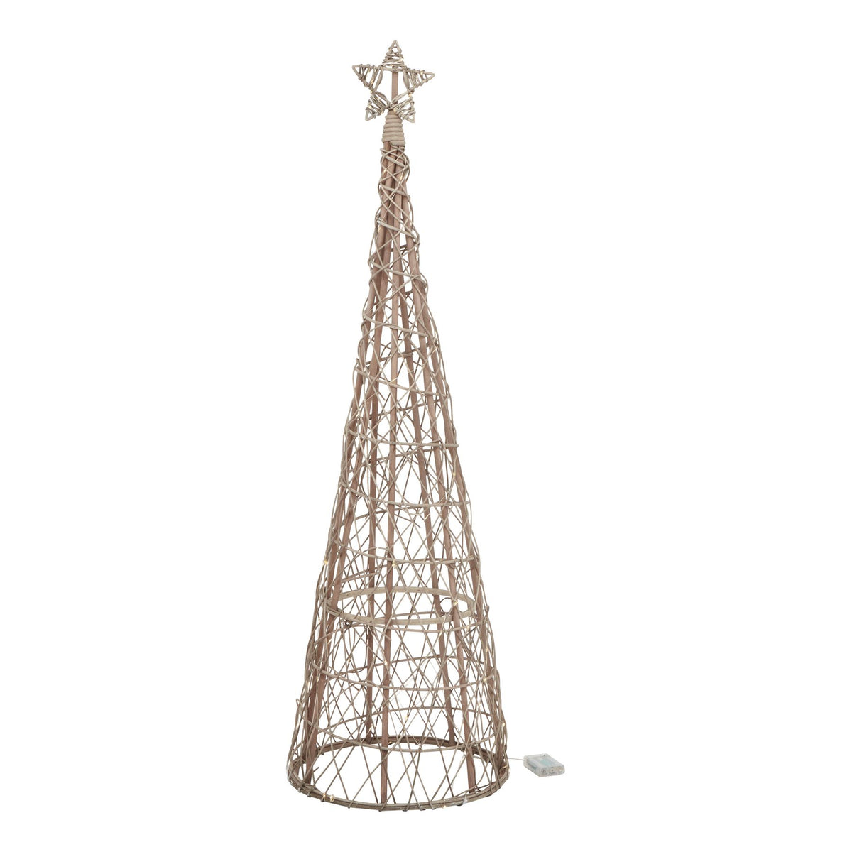 Large LED Wicker Christmas Tree With Star - view 4