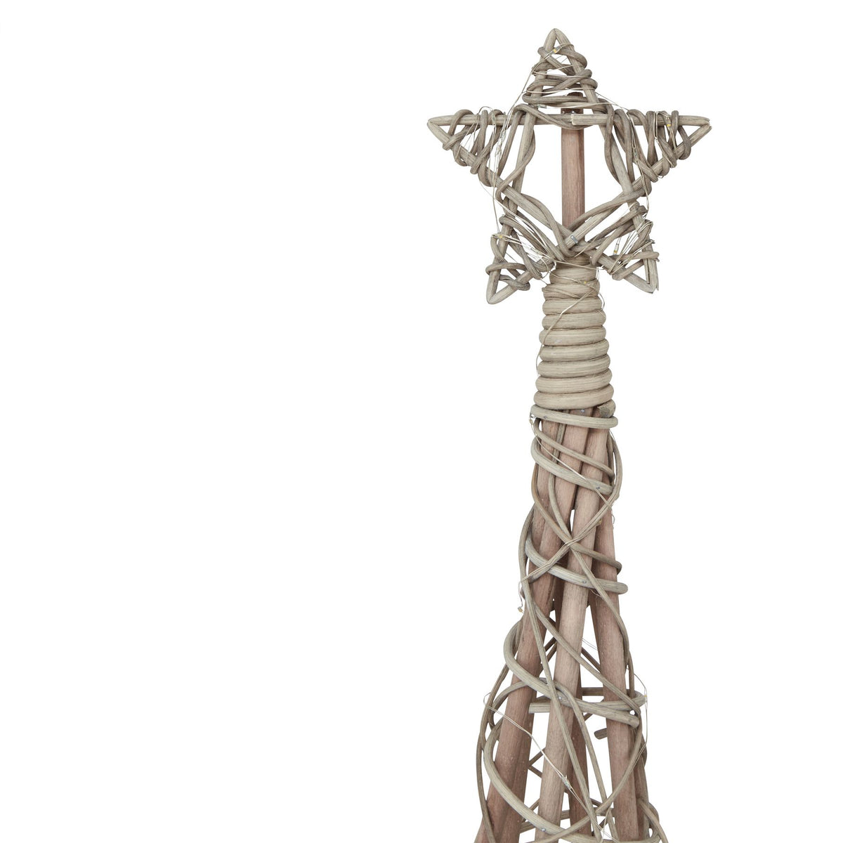 LED Wicker Christmas Tree With Star - view 2