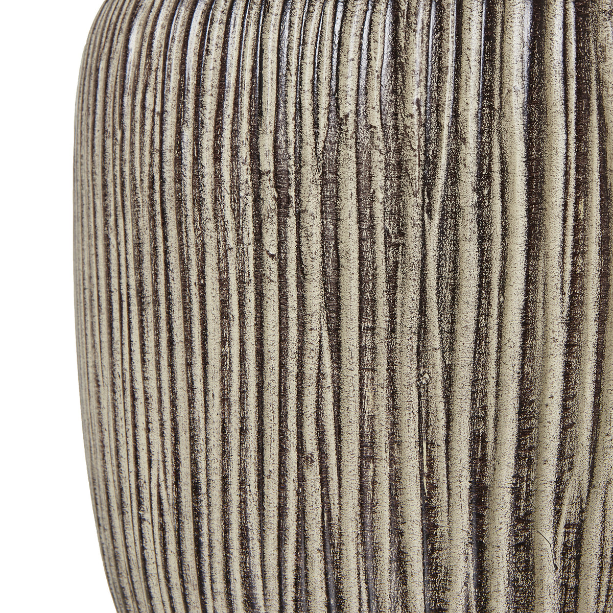 Ochre Carved Textured Table Lamp With Linen Shade - view 4