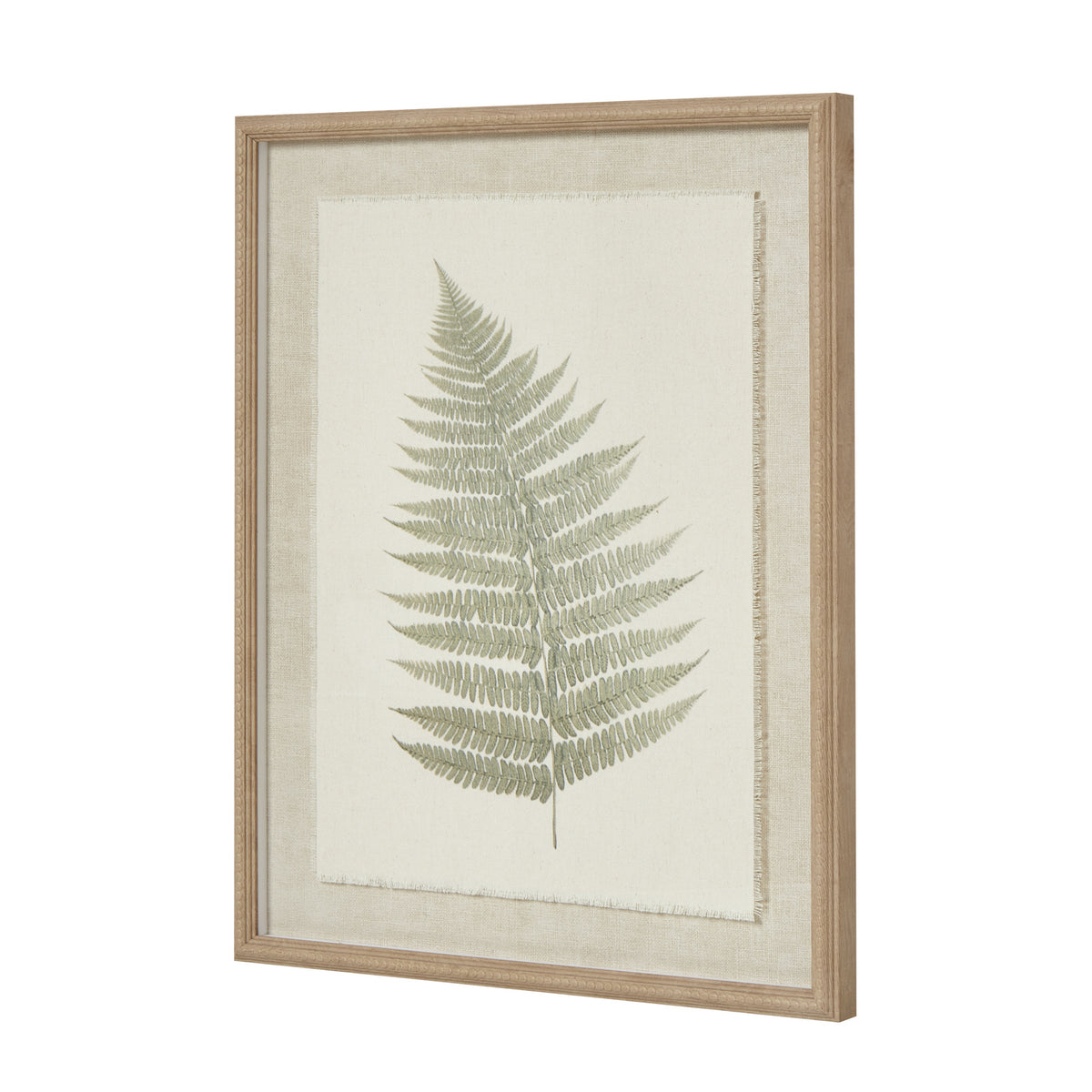 Bracken Art on Texture-Torn Paper with Beaded Frame - view 3