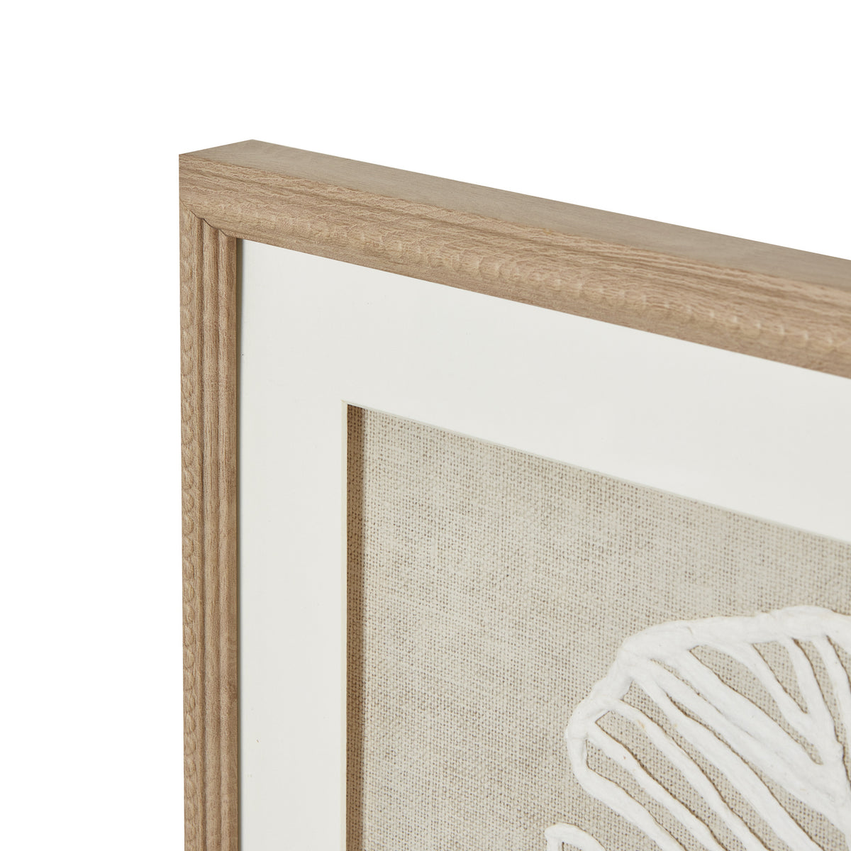 Large Plume White Feather Art Mounted in Beaded Frame - view 5