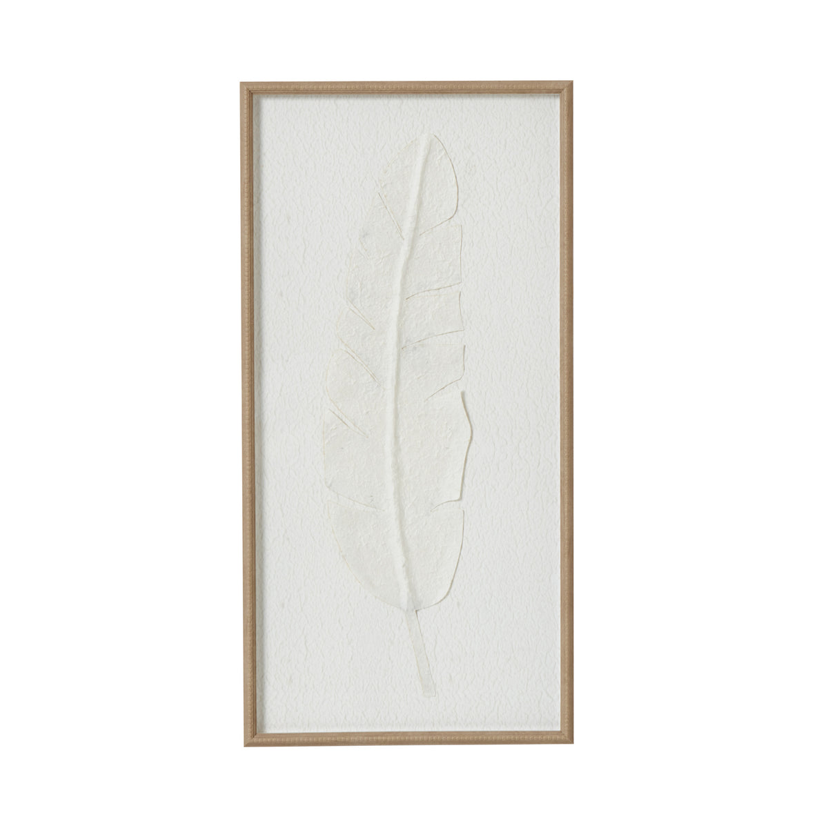 Large Quill White Feather Art Mounted in Beaded Frame - view 2