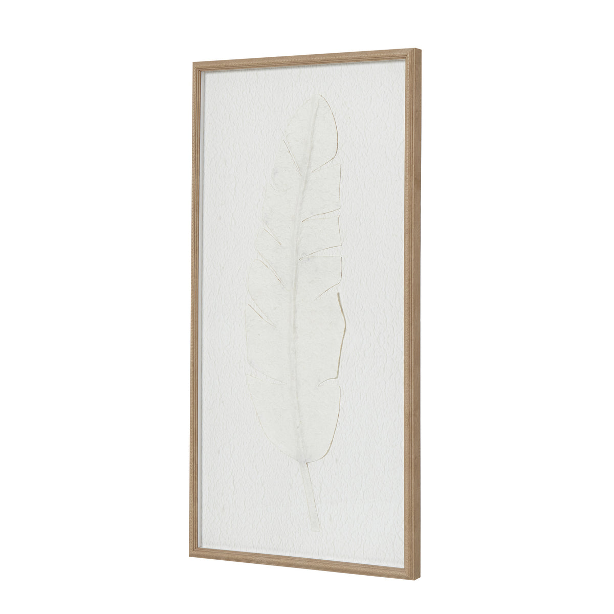 Large Quill White Feather Art Mounted in Beaded Frame - view 3