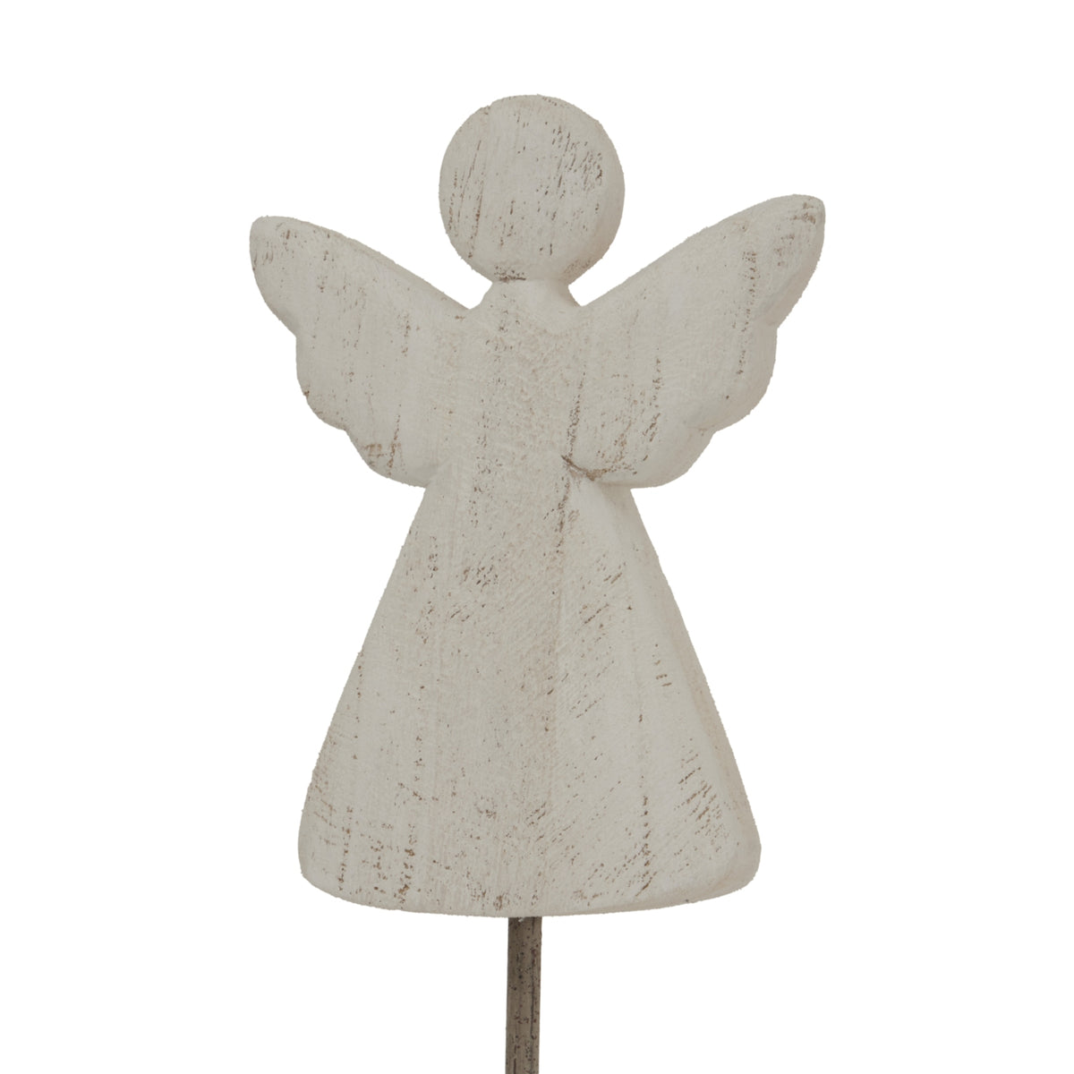 Large Whitewashed Rustic Angel on Stand - view 3