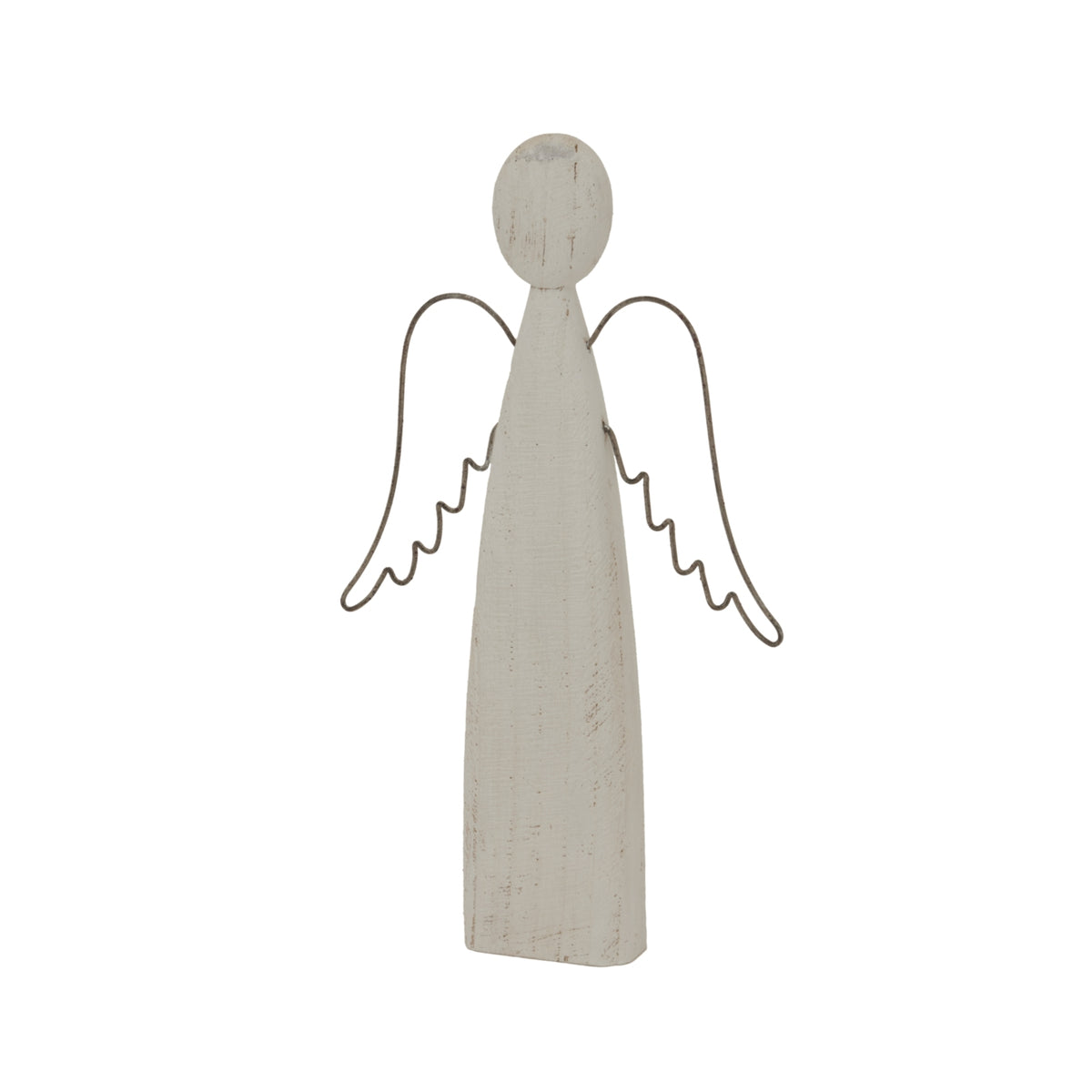 Large Whitewashed Rustic Standing Angel - view 2
