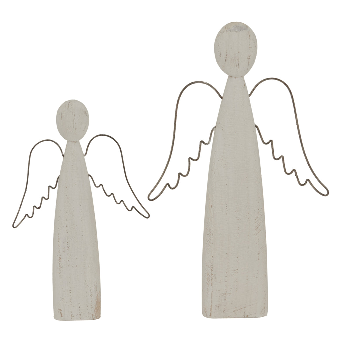 Large Whitewashed Rustic Standing Angel - view 3