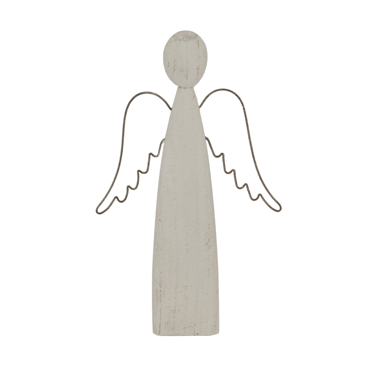 Large Whitewashed Rustic Standing Angel