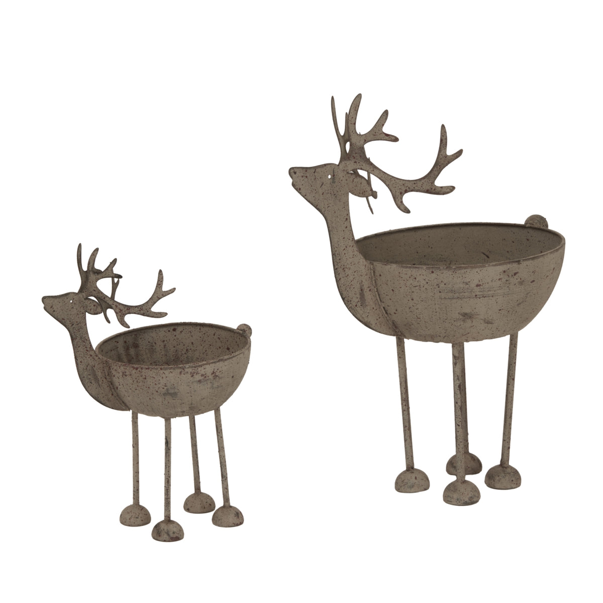 Large Rustic Metal Reindeer Bowl - view 3