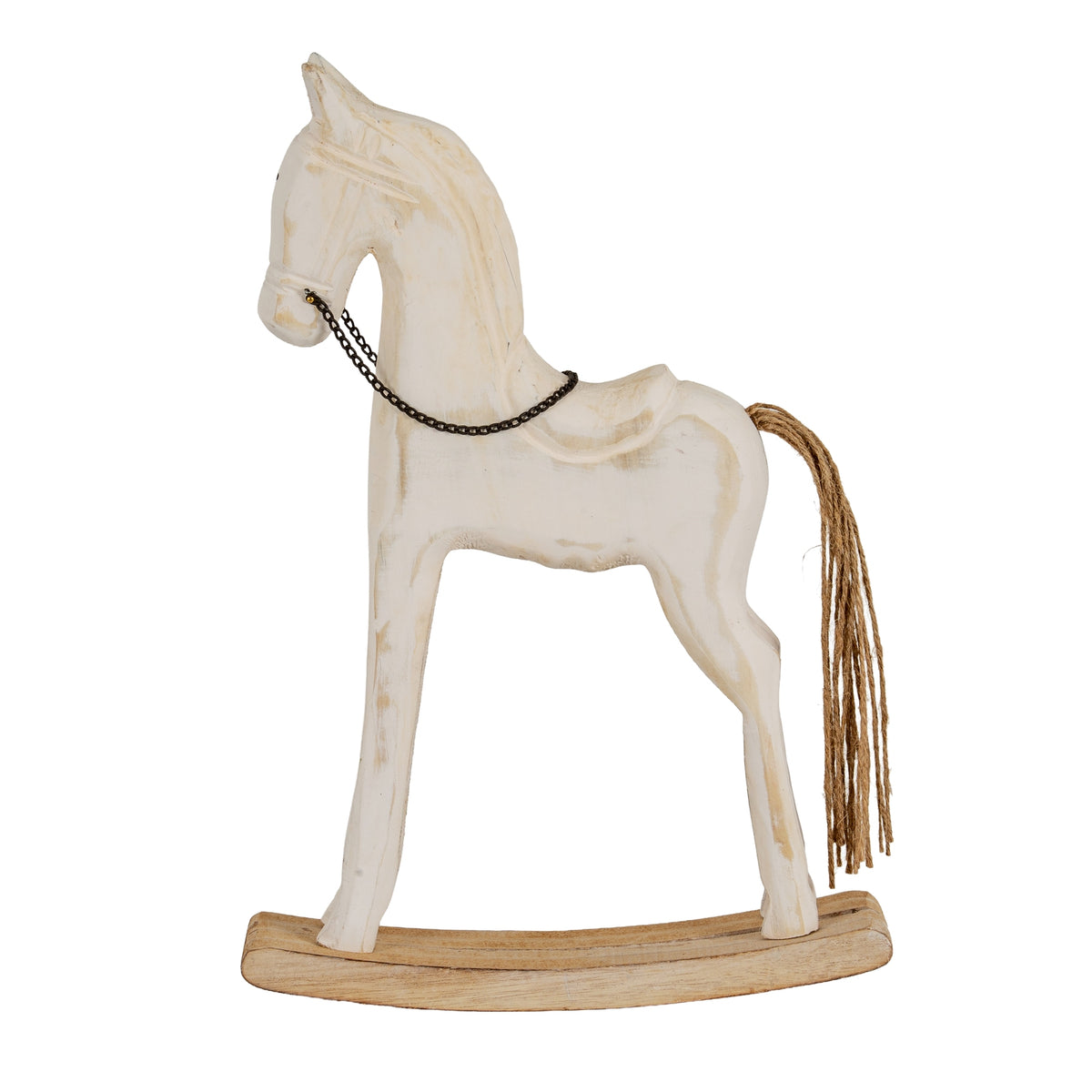 Large Whitewashed Rustic Rocking Horse - view 2