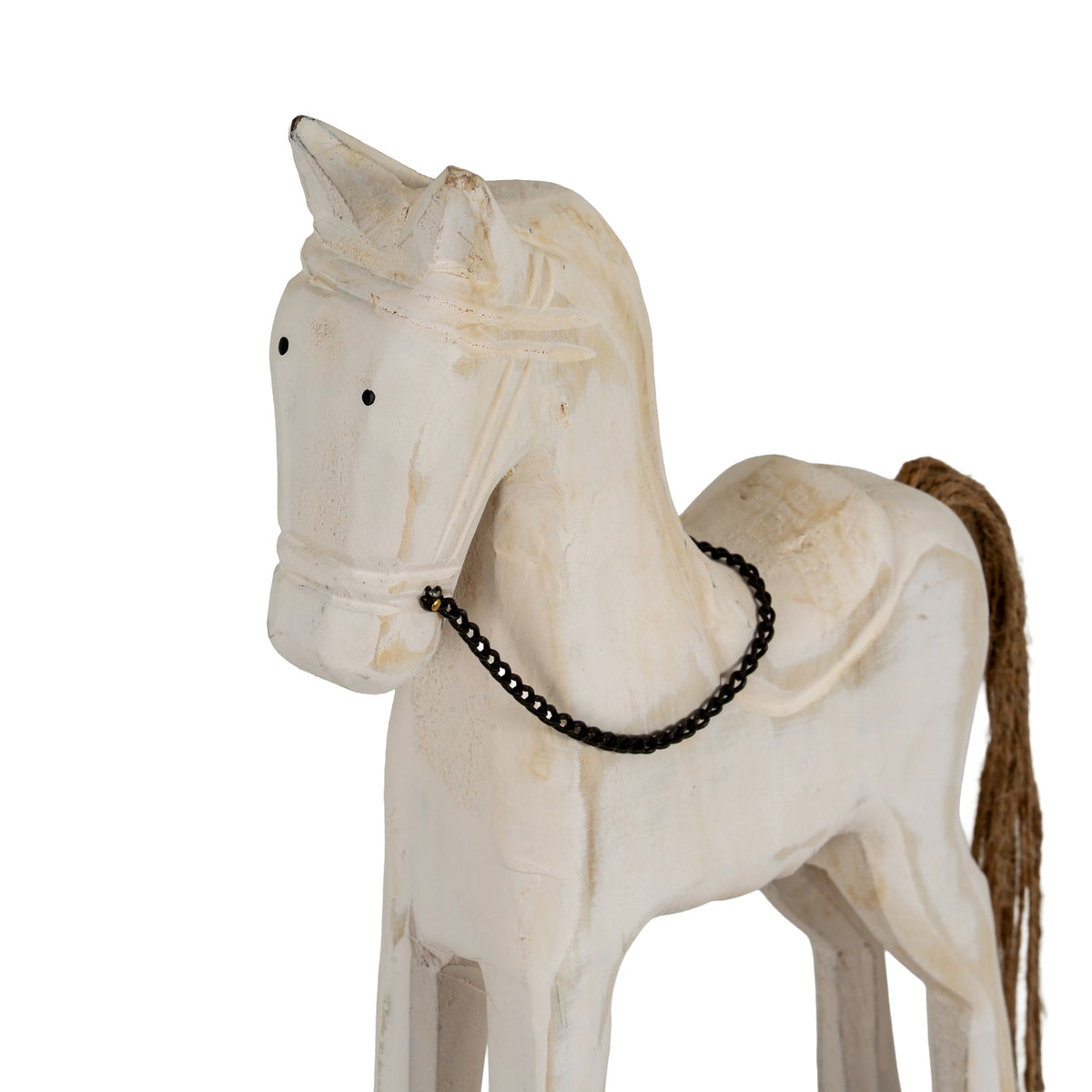 Large Whitewashed Rustic Rocking Horse - view 3