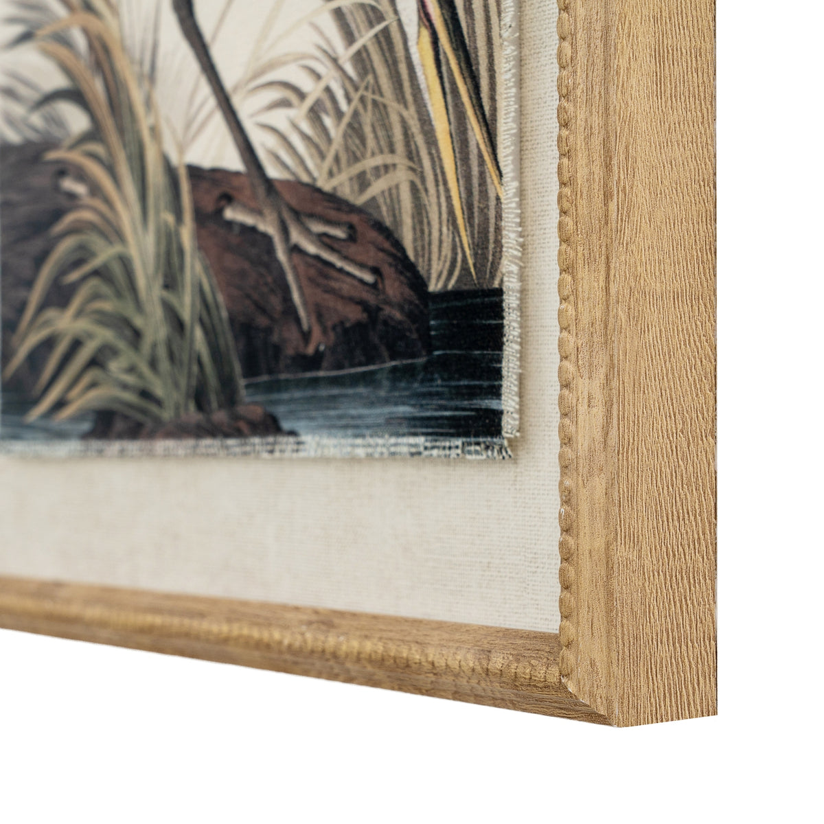 Flora & Fauna Collection Heron On Linen In Beaded Frame - view 2