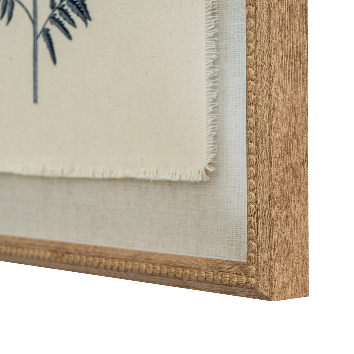 Flora & Fauna Collection Beech Fern on Linen in Beaded Frame - view 2
