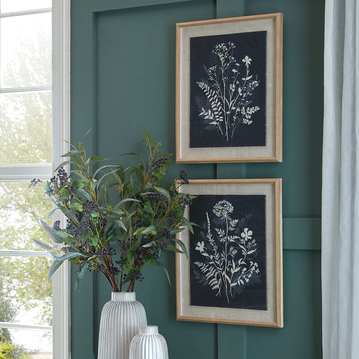 Flora & Fauna Collection Grove On Linen In Beaded Frame - view 3