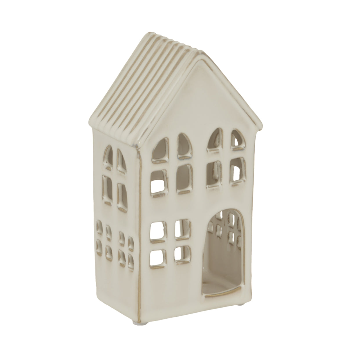 Large White Ceramic House Tea Light Holder - view 2