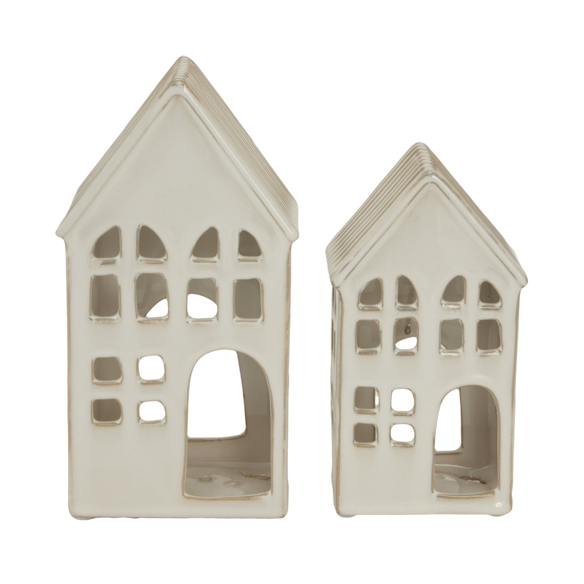 Large White Ceramic House Tea Light Holder - view 3