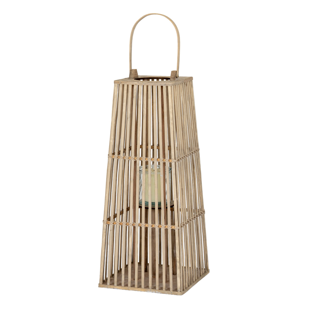 Medium Silo Wicker Lantern With Glass Holder - view 3