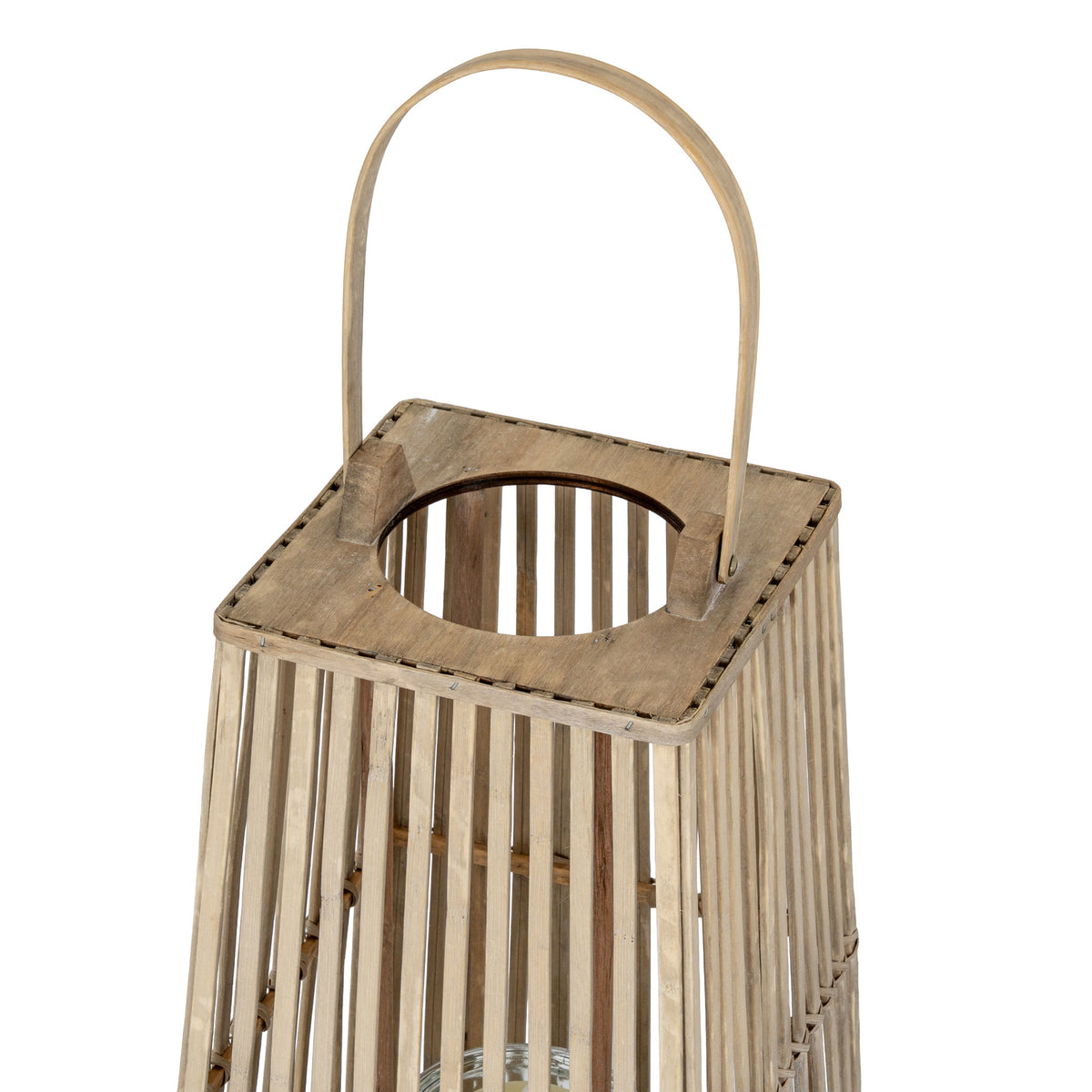 Medium Silo Wicker Lantern With Glass Holder - view 4