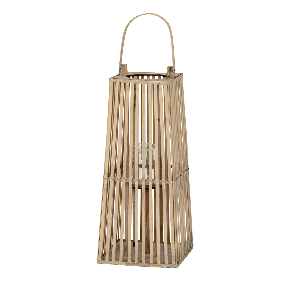 Small Silo Wicker Lantern with Glass Holder - view 2
