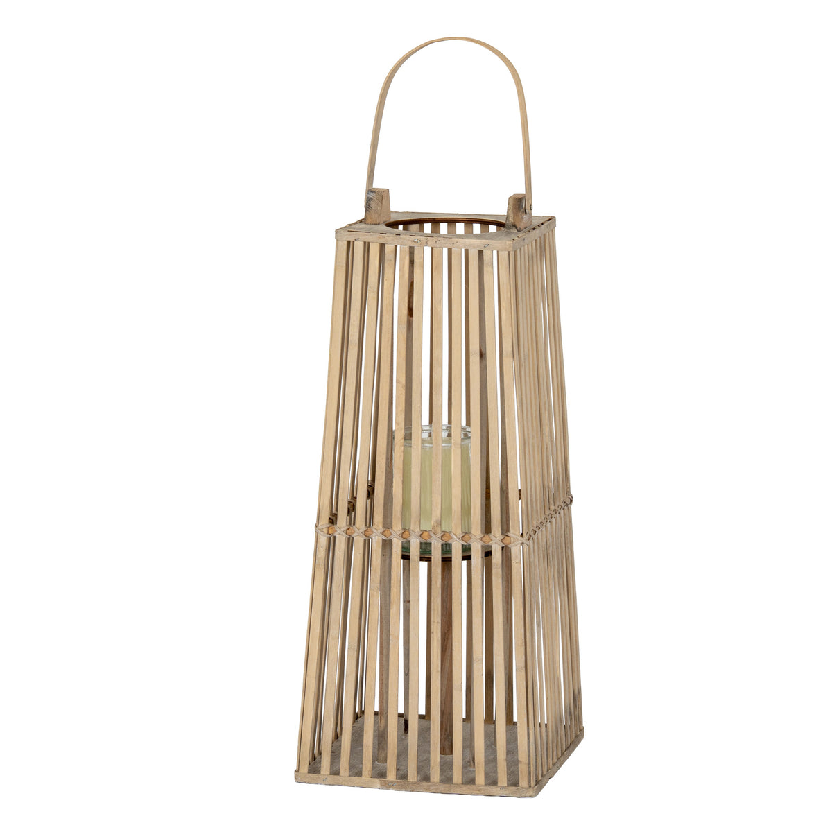 Small Silo Wicker Lantern with Glass Holder - view 3