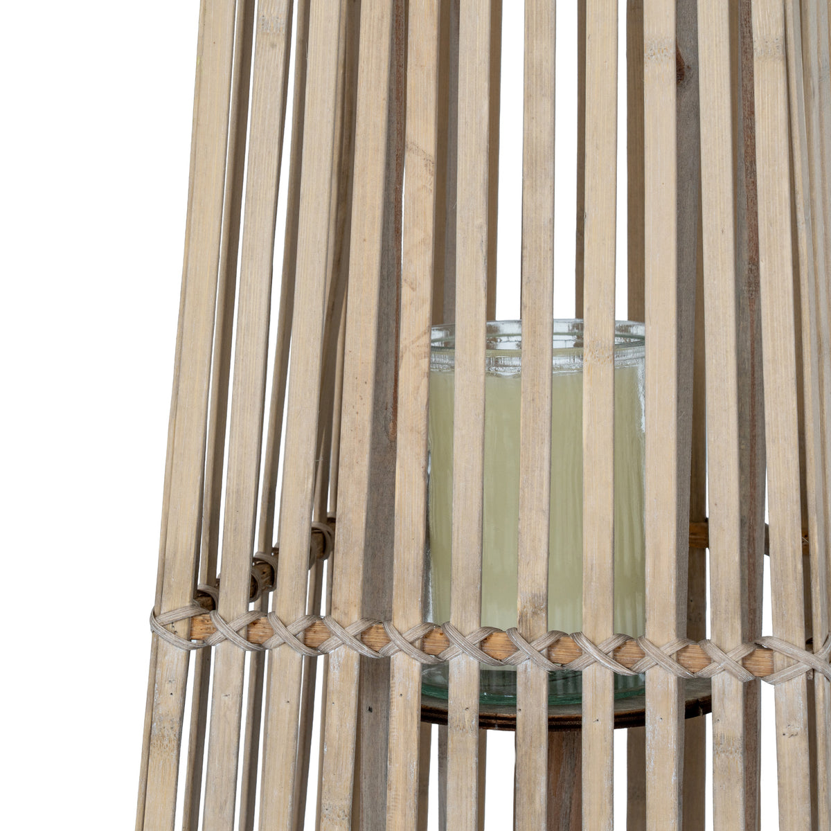 Small Silo Wicker Lantern with Glass Holder - view 5