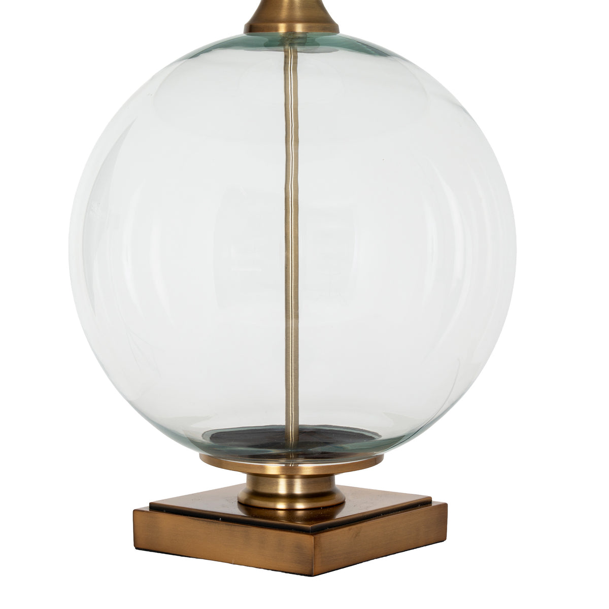 Lunel Glass Orb Table Lamp With Edged Linen Shade - view 4