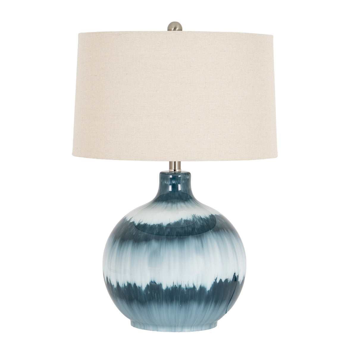 Ocean Shadows Table Lamp With Linen Shade - view 2