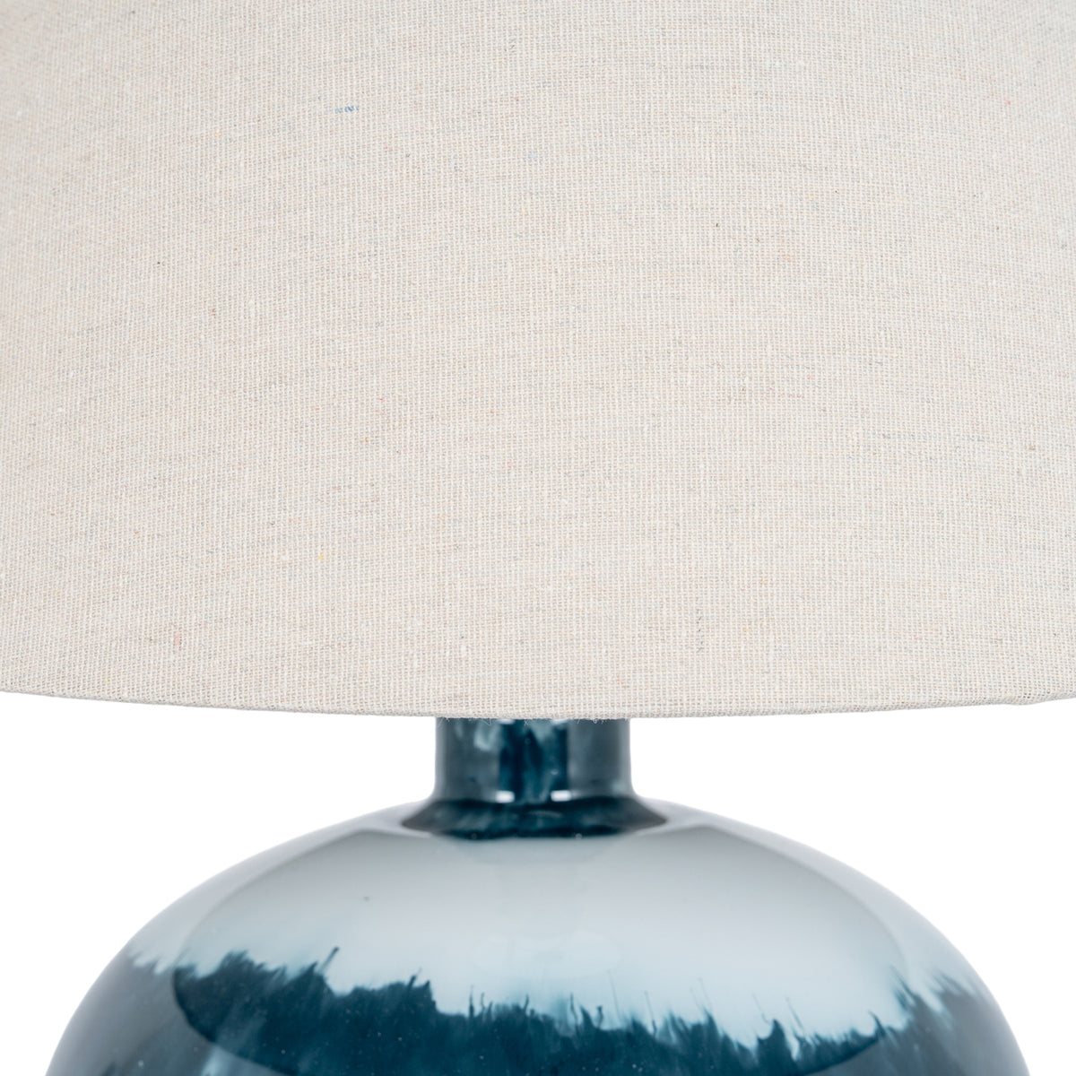 Ocean Shadows Squat Table Lamp With Linen Shade - view 3