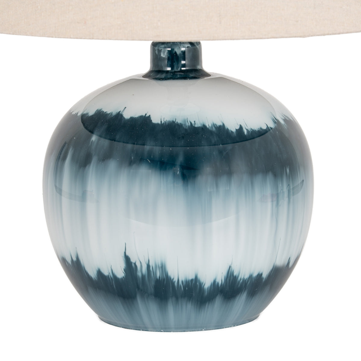Ocean Shadows Squat Table Lamp With Linen Shade - view 4