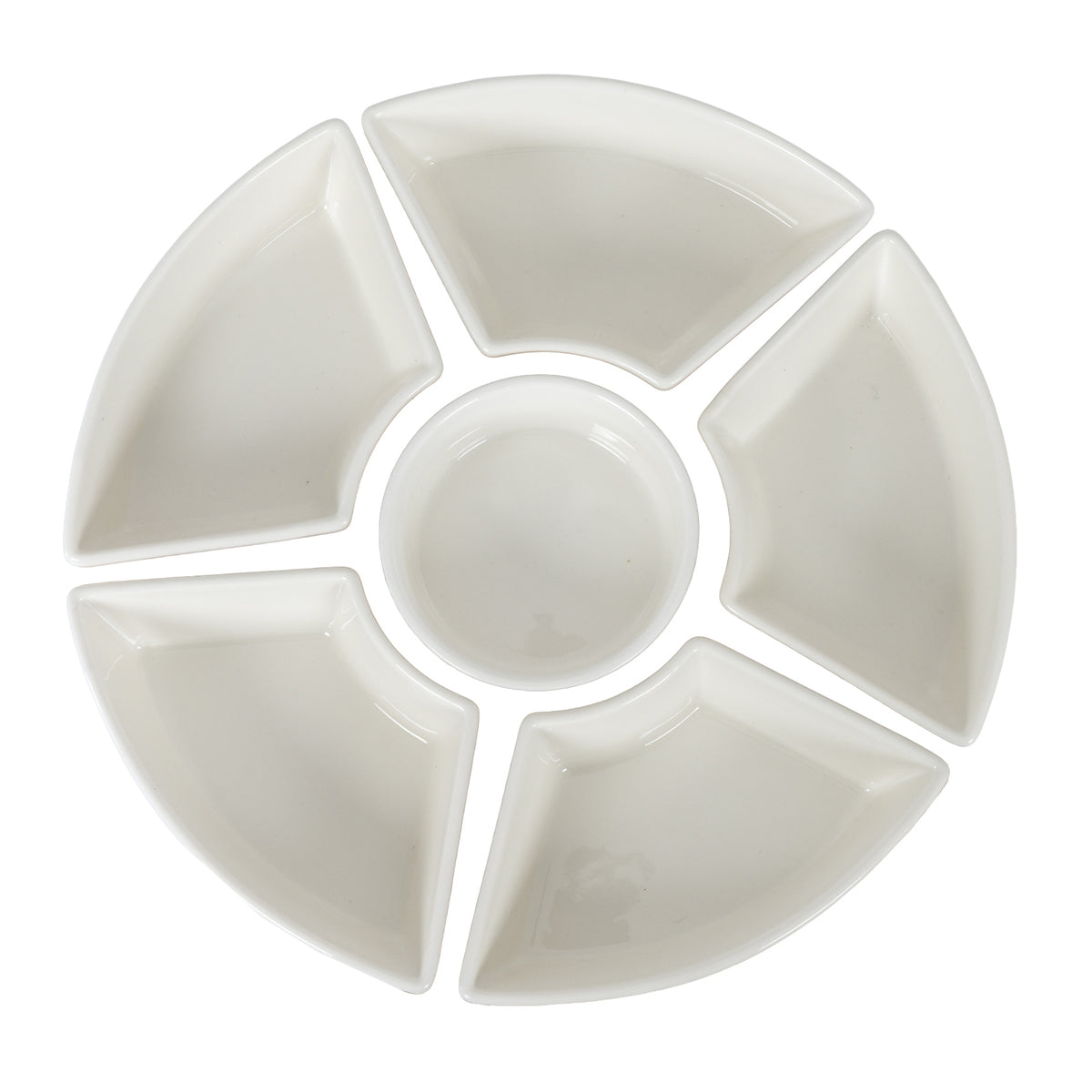 Acacia Lazy Susan Including Ceramic Serving Bowls - view 2