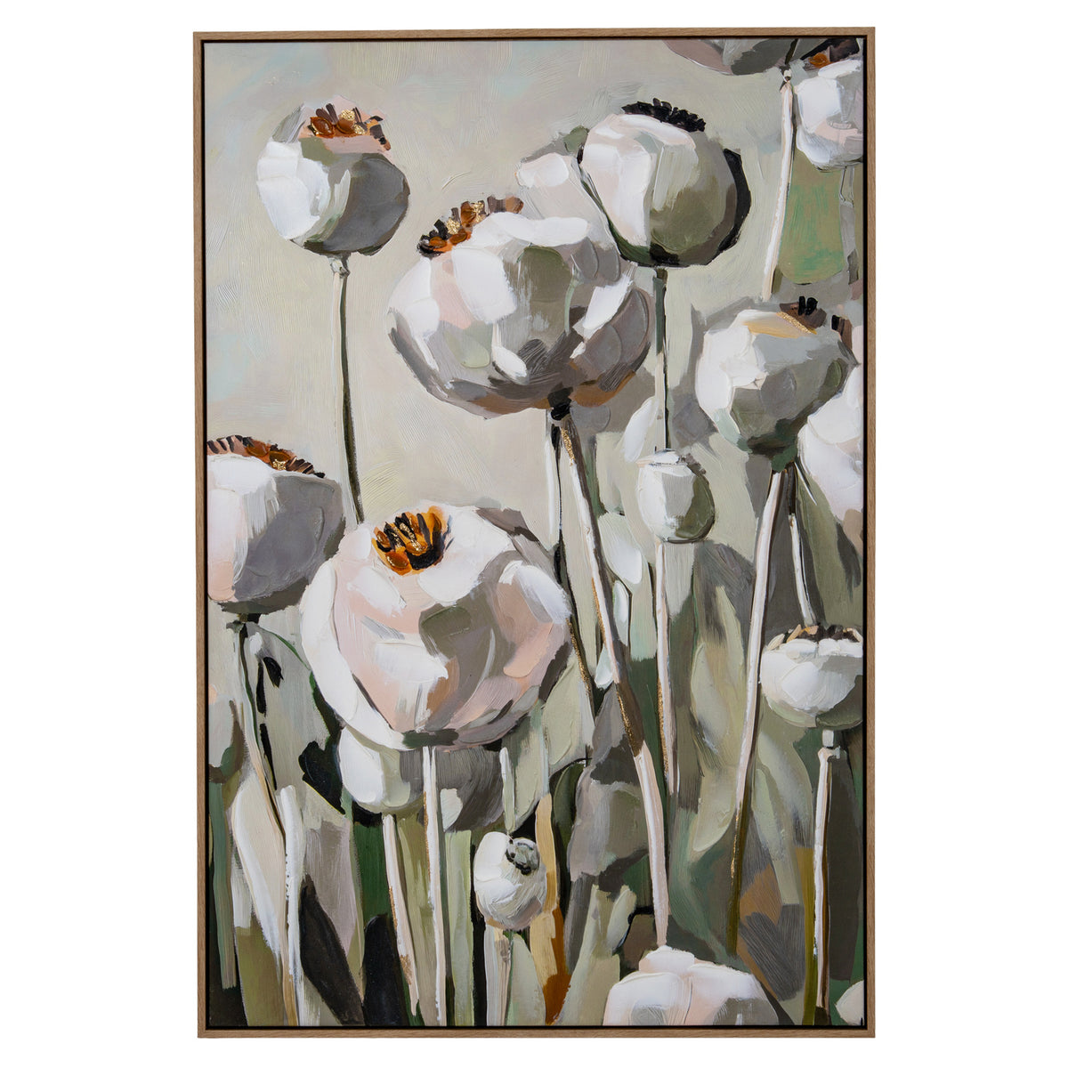 Poppy Heads Hand Painted Canvas In Frame - view 2