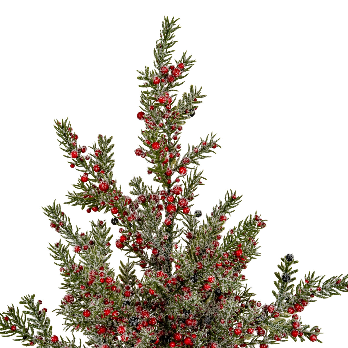 Large Frosted Winter Berry Tree on Wooden Block - view 2