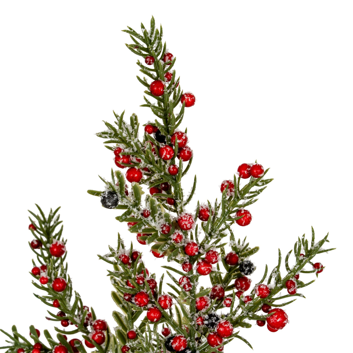 Medium Frosted Winter Berry Tree on Wooden Block - view 2
