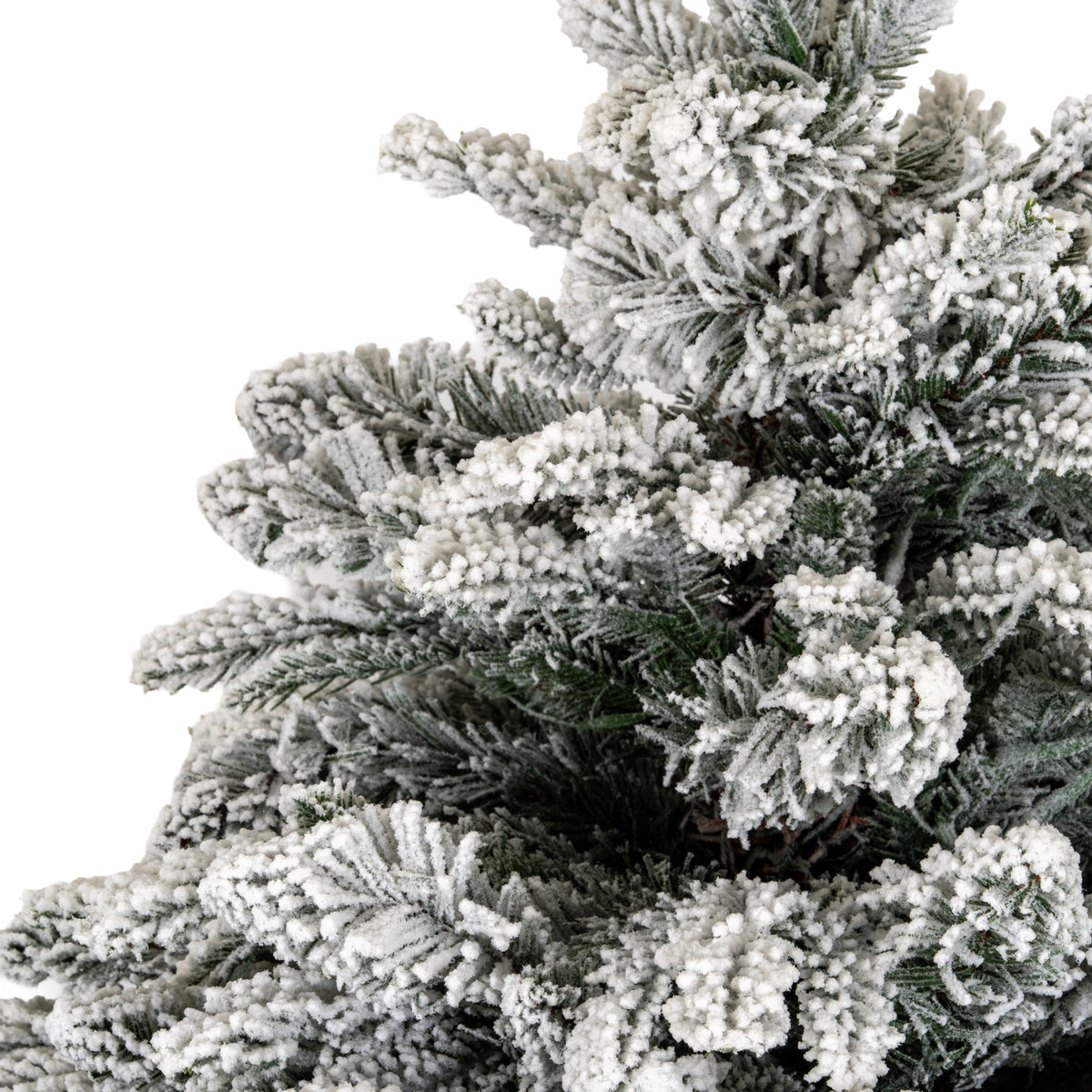 Snowy Norway Fir Pre-Lit LED 300L Fir Tree In Rattan Pot - view 2