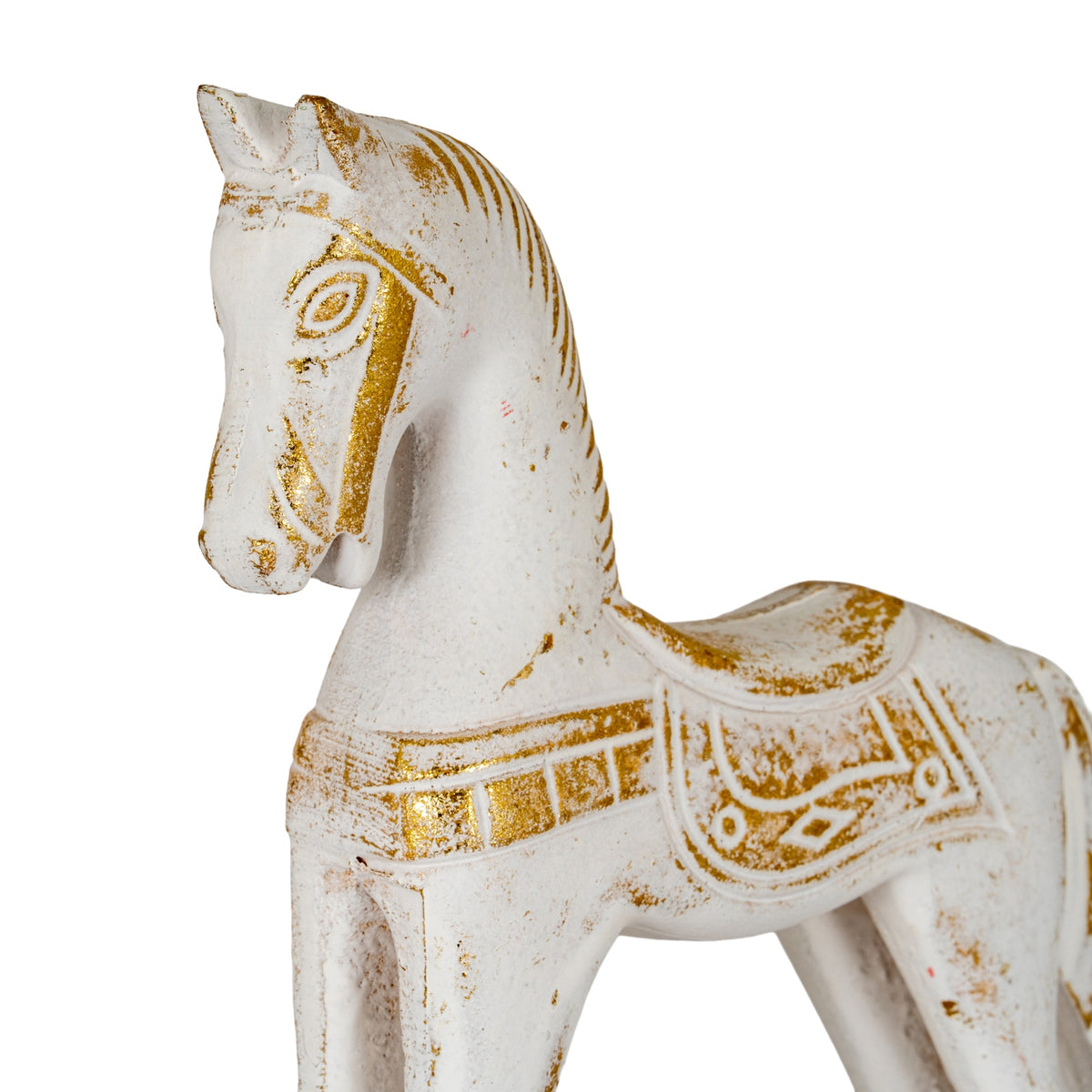 Small Whitewashed Wooden Rocking Horse - view 3